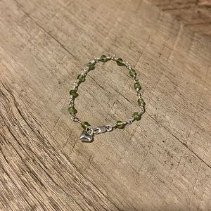 Peridot Gemstone and Sterling Silver Bracelet